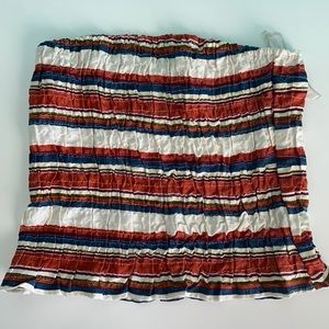 Striped tube top with ruffles